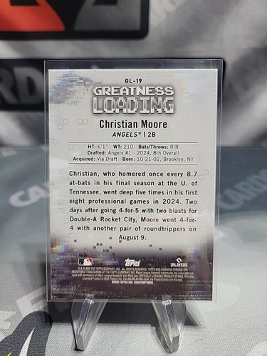 2025 Bowman Chrome Greatness Loading Insert Christian Moore Los Angeles Angels - Picture 2 of 2