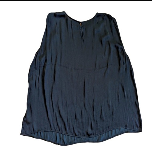 Blusa tórrida sedosa sin mangas fluida semi transparente ojo de cerradura espalda 2X - Imagen 2 de 3