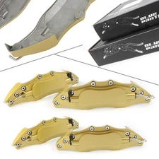 4x Car 3D Metal Brake Caliper Covers Universal Front & Rear Large+Medium GOLD