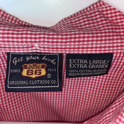 Vestido con botones Route 66 XL Cottagecore Y2K rojo y blanco a cuadros jardinería de colección - Imagen 1 de 10