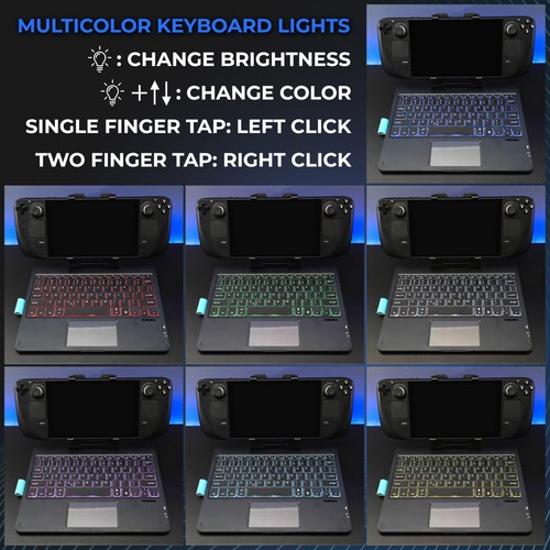 DeckTop - Steam Deck Keyboard and Bluetooth Trackpad Mouse with Multicolor LE... - Picture 6 of 6