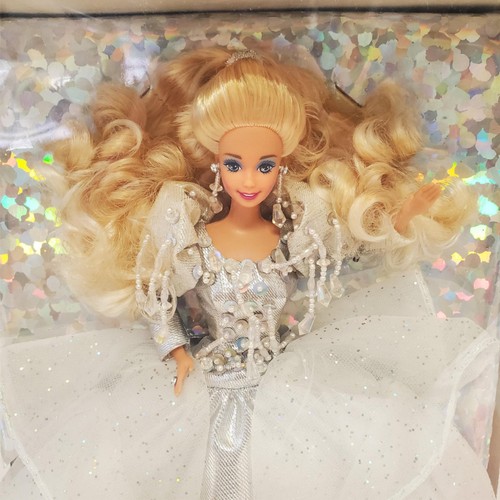 1992 Barbie Happy Holidays Special Edition Blonde Silver White Gown - Picture 3 of 11
