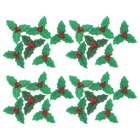  24 Stück künstliche grüne Stechpalmenblätter zum Basteln,