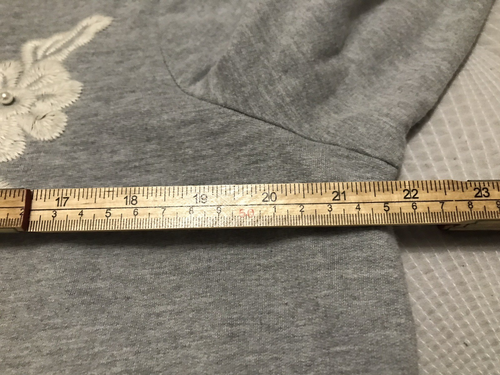 Damen Sweatshirt geblümt grau bestickt Größe 14/16 Frottee Langarm Boho - Bild 3 von 12