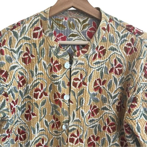Giacca donna trapuntata reversibile floreale Orvis taglia M Artsy Boho Cottagecore - Foto 2 di 11