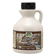 NOW Maple Syrup Organic Grade A Dark Color 16 oz, Clearance for Best By 12/2025