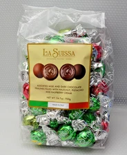 LA Suissa Milk Chocolate Filled w/Hazelnut Cream & Crunchy Rice (choose)