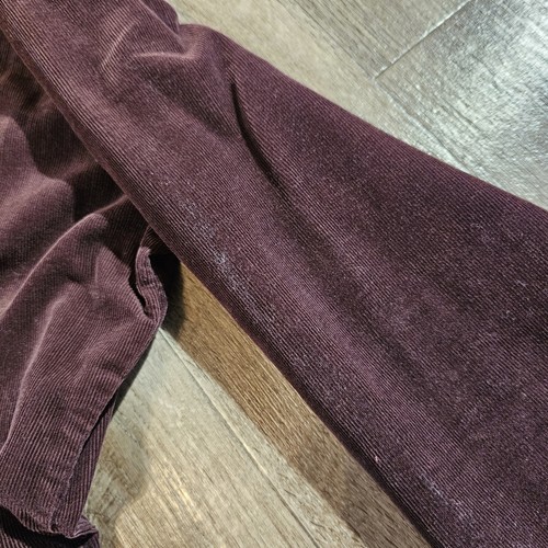 Vintage L.L. Abito camicia manica lunga in velluto a coste rosso fagiolo donna tg 14 - Foto 9 di 9