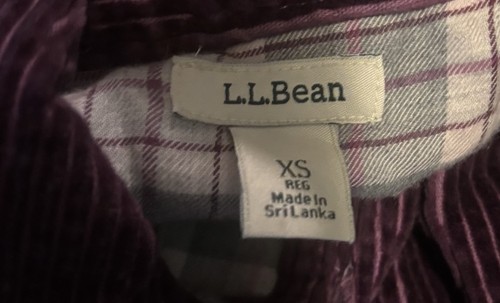 LL Bean Wide Wale lila Cord Hemd Shacket Flanell gefüttert Damen XS - Bild 5 von 7