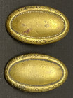 Rosaces ovales bride cheval laiton 1,5" x 7/8" lot de 2 vintage