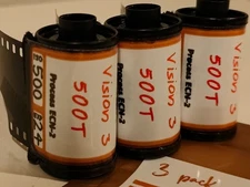 35mm Camera Film (3 Pack, 24 exp) - Kodak Vision 3 - 500T Negative Film