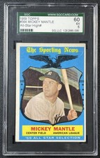 MICKEY MANTLE SGC 5 1959 TOPPS BASEBALL #564 ALL-STAR YANKEES 095