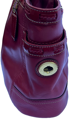 Bolso de hombro Coach ROJO de cuero con cordones Galería vintage E0773-11229 Hobo - Imagen 5 de 10