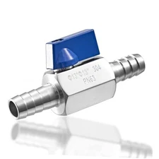1/2”Barb Ball Valve - Stainless Steel Hose ID Barb Mini 1/2"Barb Ball Valve