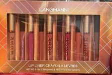 12pcs Bestland Langmanni Matte Lip Liner Crayon Nude Lip Gloss Pencil Set 👄