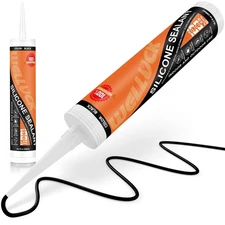 Black Silicone Caulk, 100% Waterproof Silicone Sealant Adhesive Caulking,For RV,