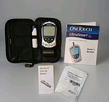 One Touch Ultra Smart Blood Glucose Meter, Lancing Device w/Lancets & Case