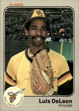 card baseball 1983 Fleer #355 Luis DeLeon