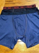 Lot of 2 Pair of Thieves Men’s Boxers Briefs Underwear Size Medium -Blue & Black