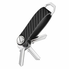 Key Organizer, Carbon Fiber Leather Compact Key Holder, Silent Keychain, Expa...