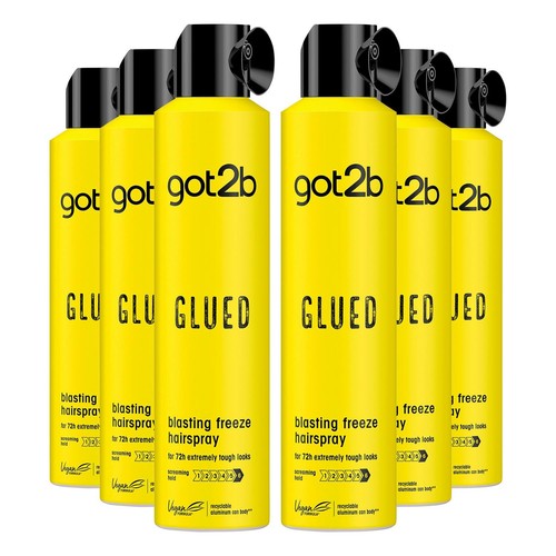 Schwarzkopf got2b Glued Blasting Freeze Haarspray mit ultimativem Halt 300ml, 6er Pack - Bild 9 von 9