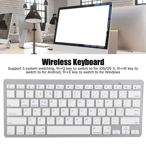 Portuguese Wireless Keyboard Mini 78 Keys Thin Portable White Compute TO - Picture 18 of 22