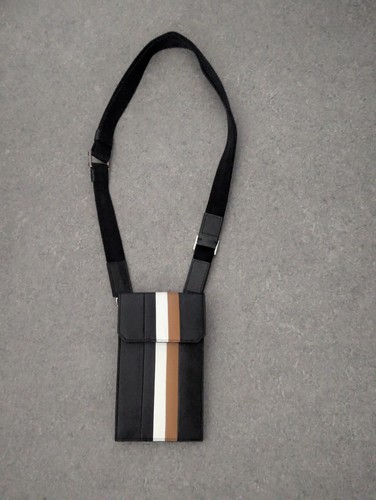 Hugo Boss Hombre’s Gallery Bolso de Cuero Negro con Rayas Negro Blanco Marrón - Imagen 2 de 24