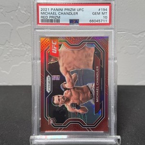 2021 Panini Prizm UFC Michael Chandler #194 Red Prizm /275 RC - PSA 10: Pop 8