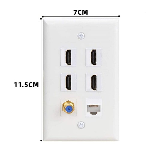 Wall Plate 6 Ports HD Multimedia Interface CAT6 TV F Head Ethernet Wall Plate FY - Afbeelding 12 van 23