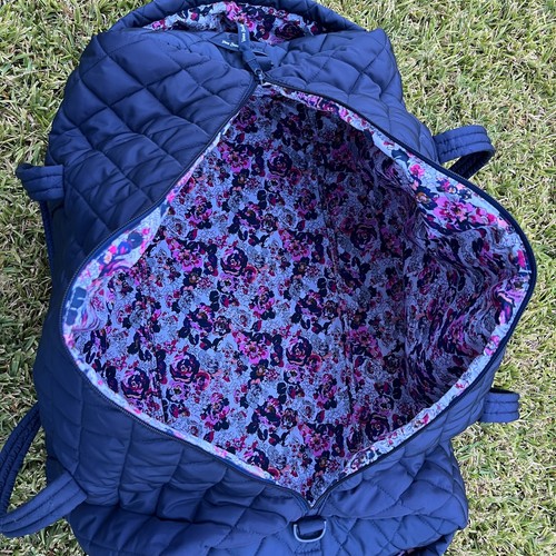 Borsone da viaggio grande VERA BRADLEY Miramar Weekender blu navy trapuntato - Foto 13 di 18