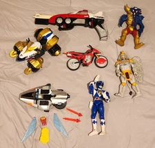 Lot Of 7 Items 1997 Bandai Power Rangers Space Silver Galaxy Glider Motorcycle