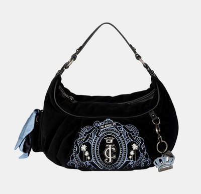 Juicy Couture Daydreamer Velour Black Hobo Bag Brand New | eBay