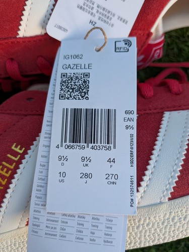 Adidas Gazelle Mens Trainers Shoes Red White Cream UK7.5-11.5 - Picture 6 of 6