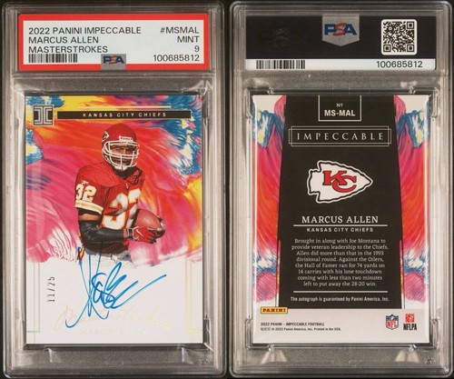 2022 Panini Impeccable Marcus Allen MasterStrokes Auto /25 - Picture 2 of 2