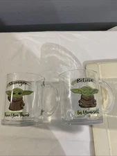 Mandelorian Star Wars Baby Yoda 16 Oz. Glass Mugs Lucas film Ltd. TM ICUP Inc. 