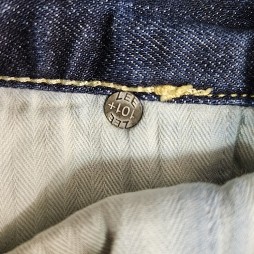 Lee 101+ Selvedge Slim Jeans Hair On Hide Patch Mens Size 32x31 - Picture 18 of 19