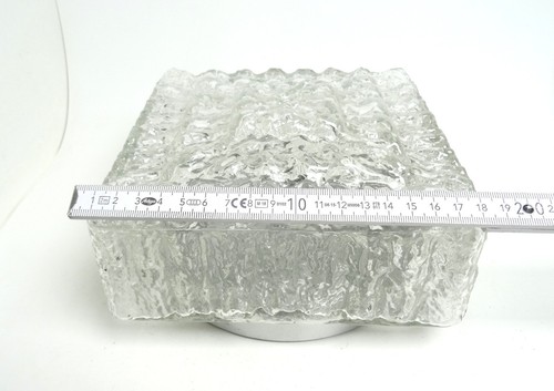 2x Hoffmeister Decken- Wandleuchten Ice Glass Space Age Mid Century Vintage 1970 - Bild 7 von 9