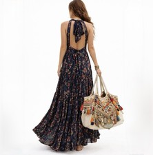 💥NWT Natural Life Hallie Floral Halter Maxi Dress Sz Medium🧡