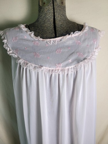 Vintage 50s 60s Nightgown And Bed Coat Robe Set Lingerie Peignoir M/L USA Pink - Picture 3 of 15