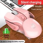  T37 Wireless Mouse 2.4G Adjustable Speed Rechargeable Pink 2I8G