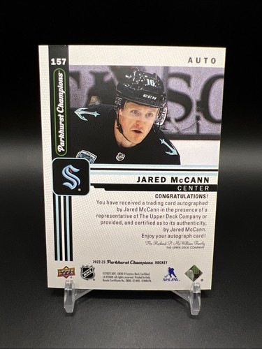 2022-23 Upper Deck Parkhurst Champions Auto Jared McCann #157 Autograph Kraken - Picture 2 of 2
