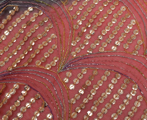 Estola Larga Sushila Vintage Multicolor Mezcla Dupatta Gasa Seda Bordada - Imagen 5 de 9