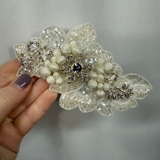 Hair Accessory Barrette White Bridal Shower Wedding Engagement Floral