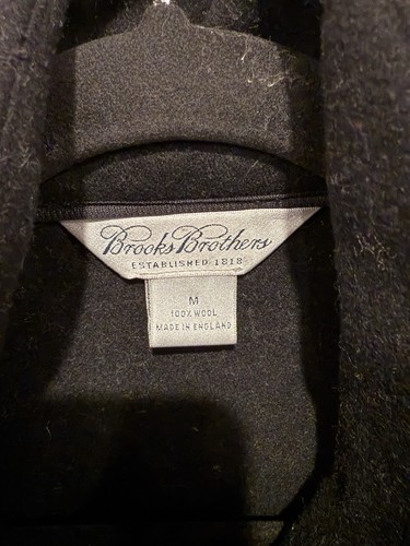 Chaqueta Brooks Brothers 100 % lana para mujer negra cremallera completa cuello talla M - Imagen 5 de 6