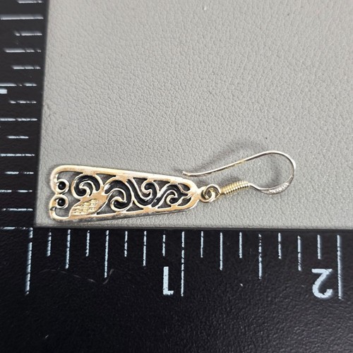 Int. Edelmetall & Metall Broker 925 Sterling Silber Swirl Cut Out Ohrhänger - Bild 4 von 4