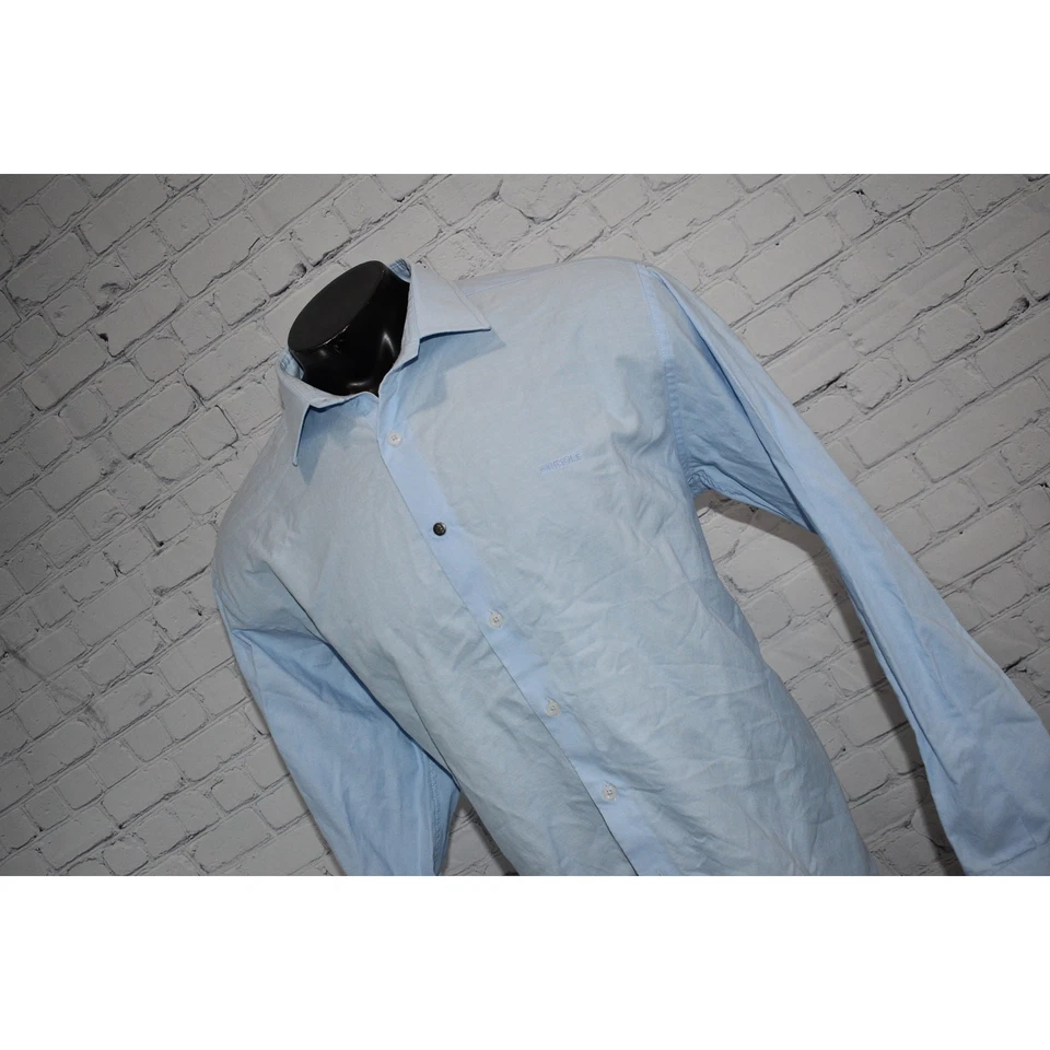 Pringle of Scotland Dress Shirt Men Size XL Classic Blue Cotton  - Image 3 of 4