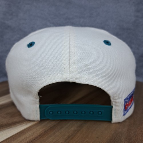 Vintage Miami Dolphins Mütze Kappe Druckknopflasche weiß türkis Haizahn Logo sportlich - Bild 7 von 13