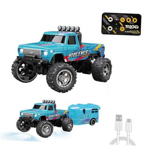 Mini Rc Truck, 1:64 Scale Monster Truck Remote Control Car with Lights,Mini Rc - Picture 1 of 7