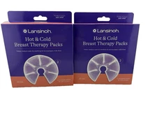2 pack of Lansinoh-Hot Cold Breast Therapy Packs- 2 Reusable Packs w/Covers New