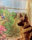 German Shepherd Dog Painting Mini Art Signed Aceo 2.5x3.5”